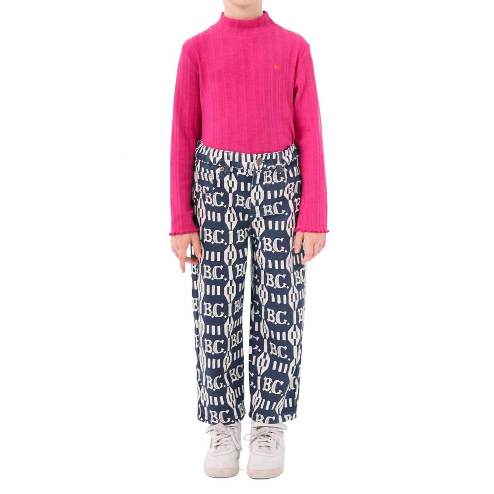 NEW BOBO CHOSES kids vintage all over straight pants in midnight blue